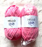 2 balls x 100g Hello Love Chenille Yarn Super Bulky Polyester - Soft Pink