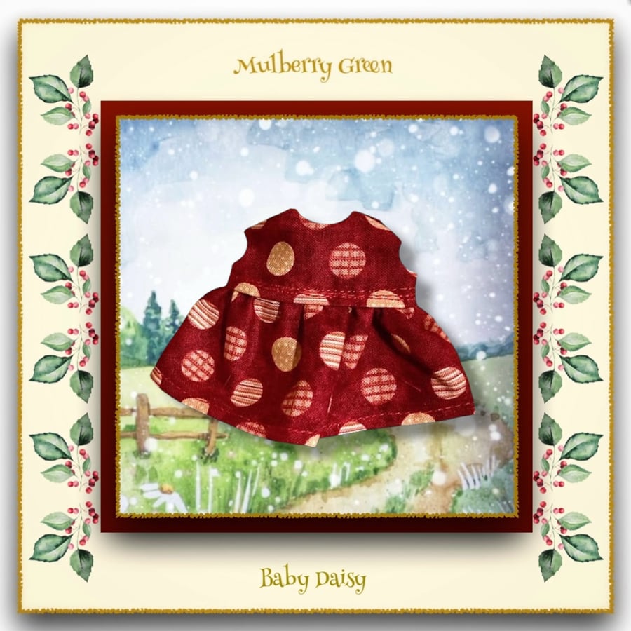 Dark Red Circles Dress for Baby Daisy 