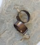 Chunky Rustic Copper Hoop Earrings with Czech Crystal Beads - Image 3