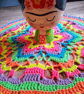 Large, bright crochet mandala doily table mat - Image 4