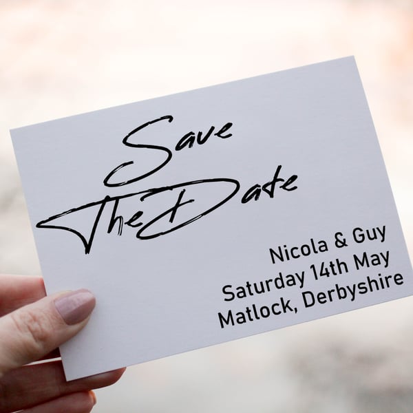 Save The Date Wedding Invitation, Personalised Wedding Stationery, Save The Date