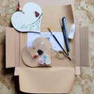 Sea Glass Robin Crafting Kit - Make Your Own Robin Heart Decoration