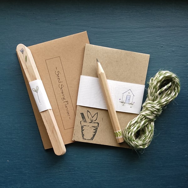 Garden Gift Set - Save Seeds & Sow - labels, envelopes, twine, pencil, planner