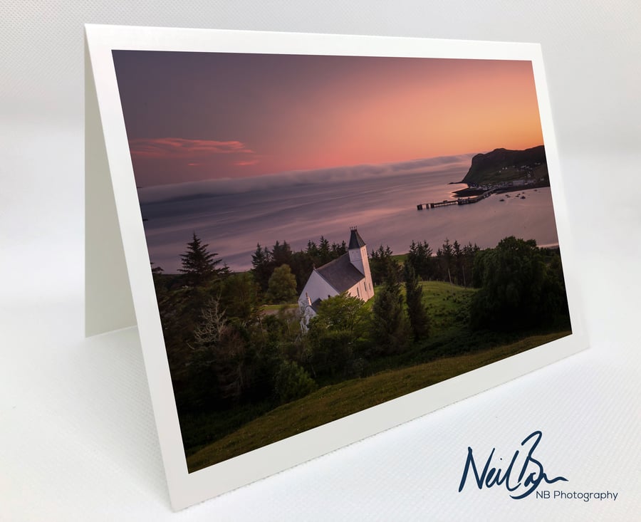 Uig Free Church & Uig Bay, Isle of Skye - Scotland Greeting Card by Neil Barr