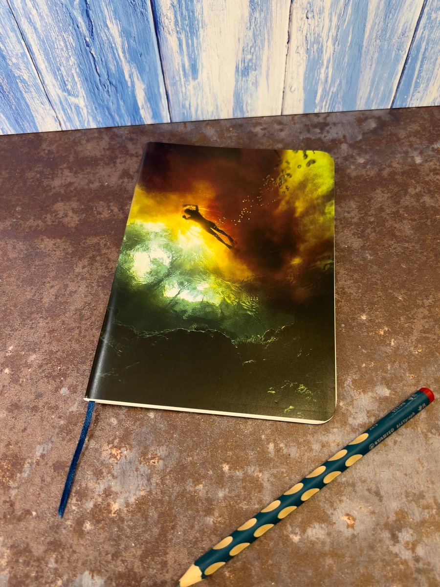 Notebook, Marine themed, A5 (ish), made from up-cycled and recycled materials.