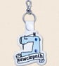 Sewciopath Sewing Machine Keyring - Embroidered Faux Leather Craft Gift - Image 3