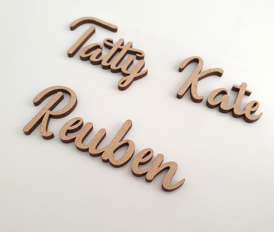 Personalised Wooden Wall Letters Wall Words Script Style Wood Names Words Letter