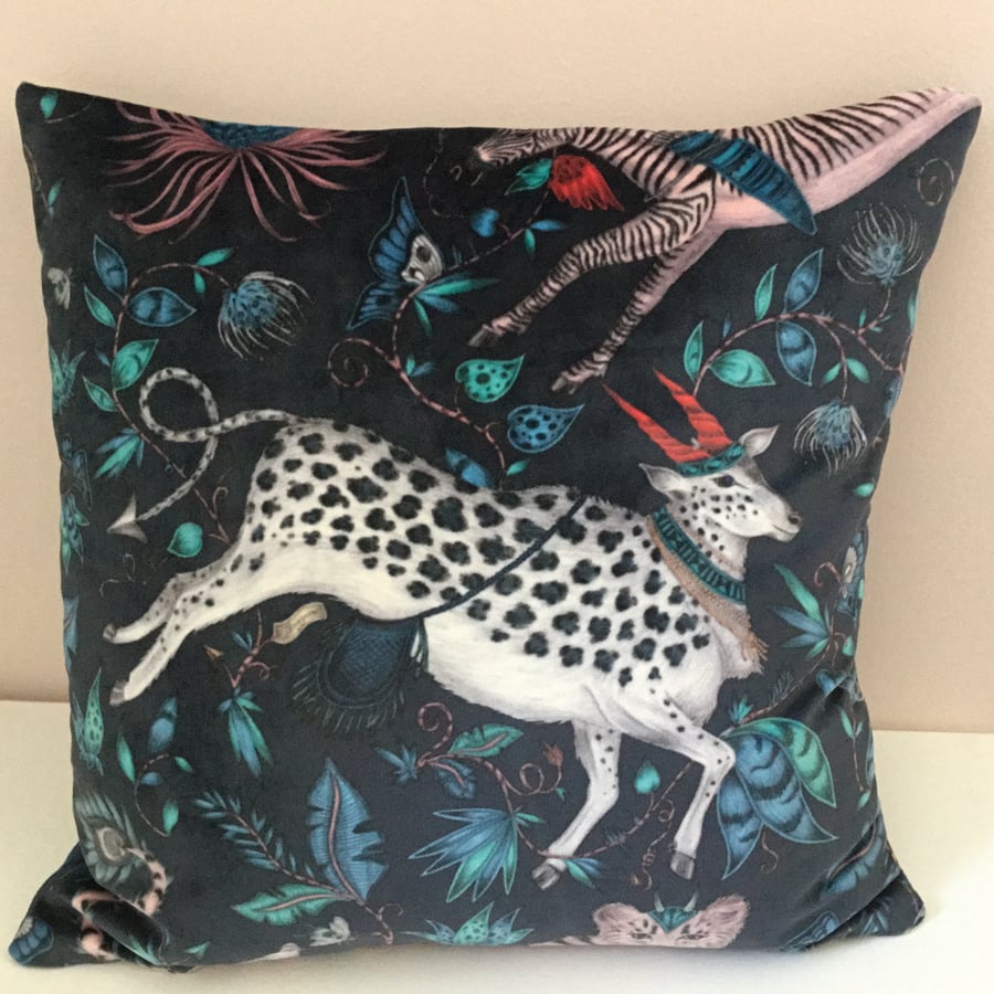Emma J Shipley Velvet and Linen Cushion Cover 