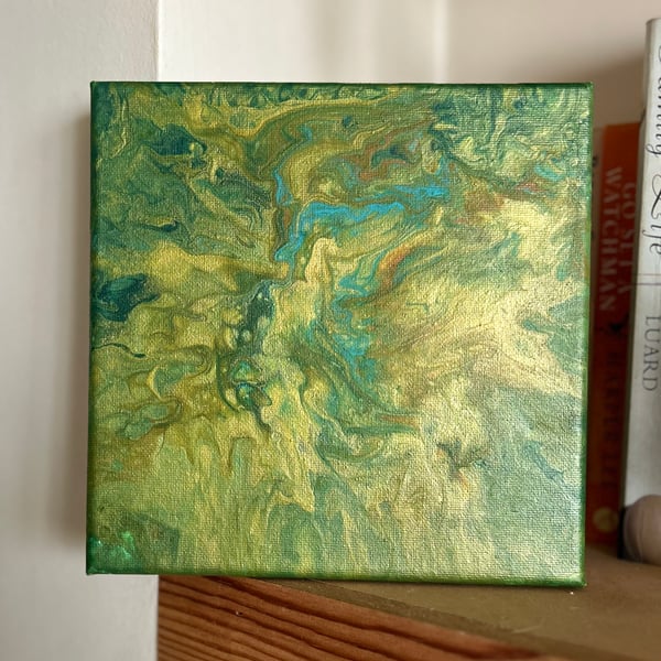 Fluid art on 20cm thin edged canvas