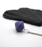 purple lampwork glass spinning top pendant necklace - Image 3