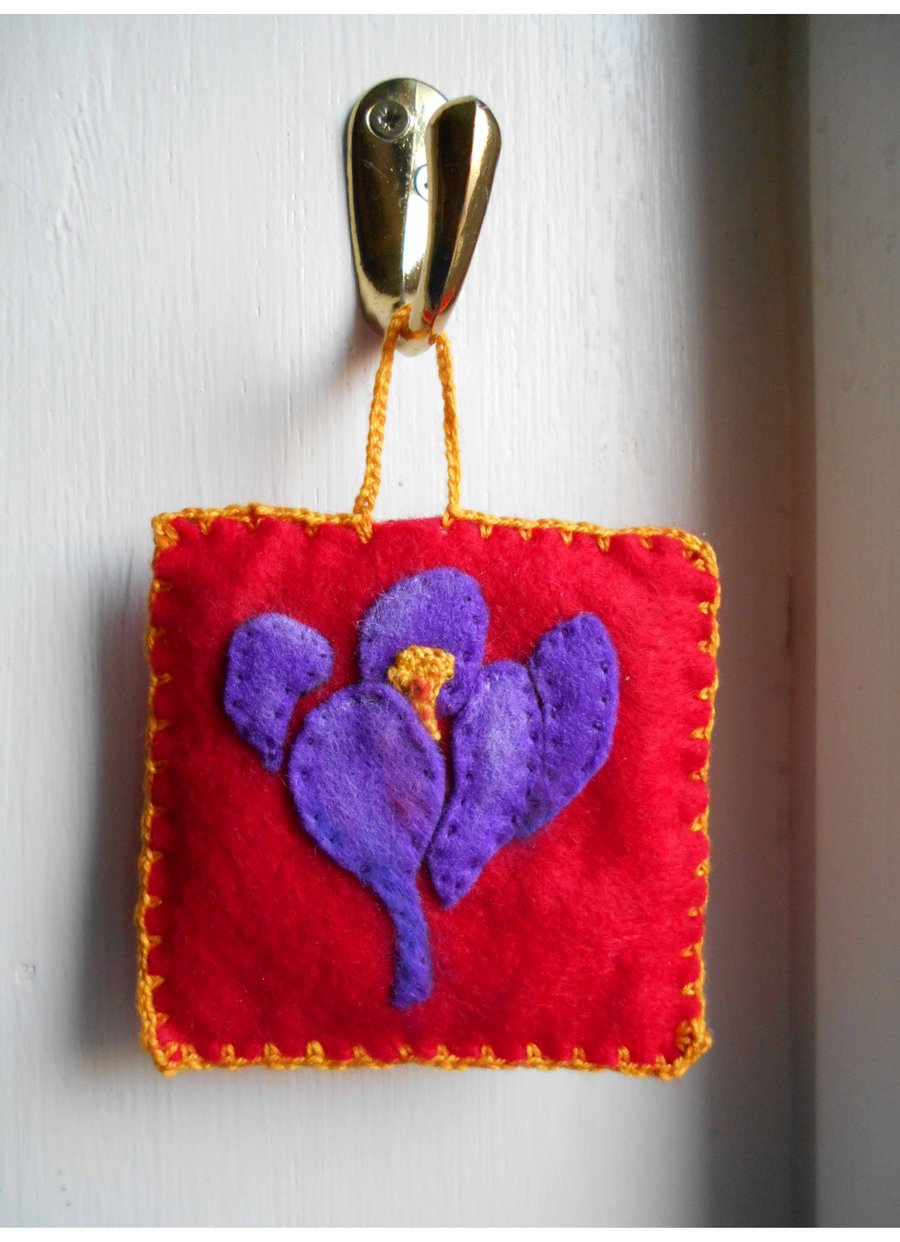 Purple Crocus Felt Hanging Decoration