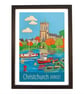 Christchurch Dorset travel poster print by Susie West