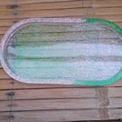 Wicked inspired tray, trinket dish, sparkly, pink and green