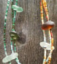 Multi-strand sea glass, silver and seed-bead necklace. - Image 2