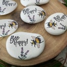 Pebble garden ornament. Paperweight. Bee
