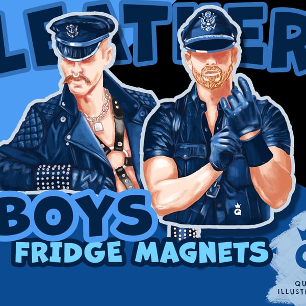 LEATHER BOYS Fridge Magnets