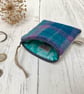 Harris Tweed and Scottish Linen Coin Purse, Credit Card Purse - Image 1