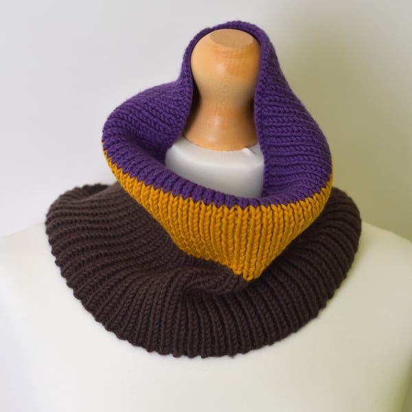 Merino Wool Neck Warmer - Handmade Knitted Snood for Men & Women