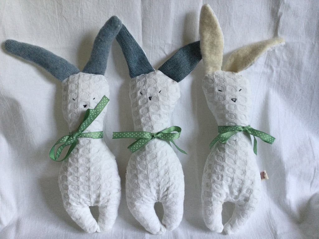 Small cotton rabbit. Rabbit plushy. Small gift for rabbit lover.
