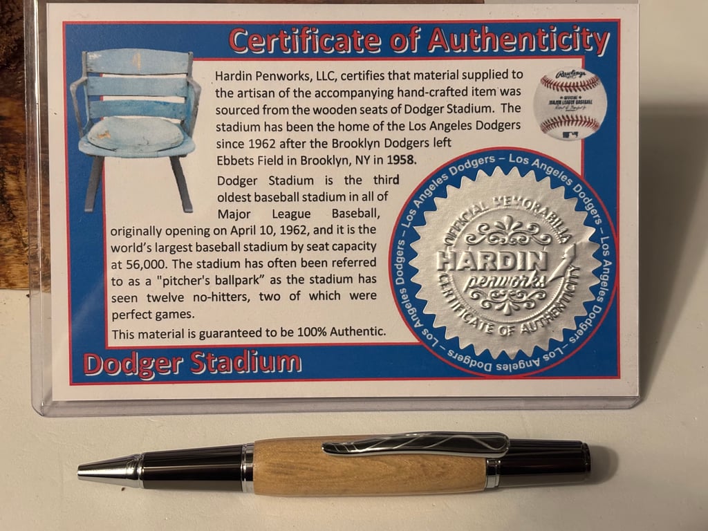 Dodger Ballpoint Pen, Home of the LA Dodgers, Handmade Unique Baseball Gift - Fr