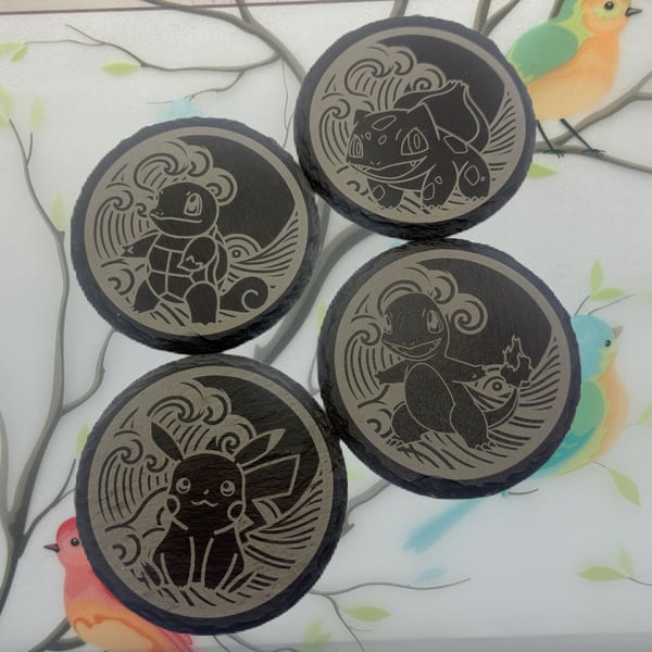 Pokemon Japanese Wave Style Coaster Set