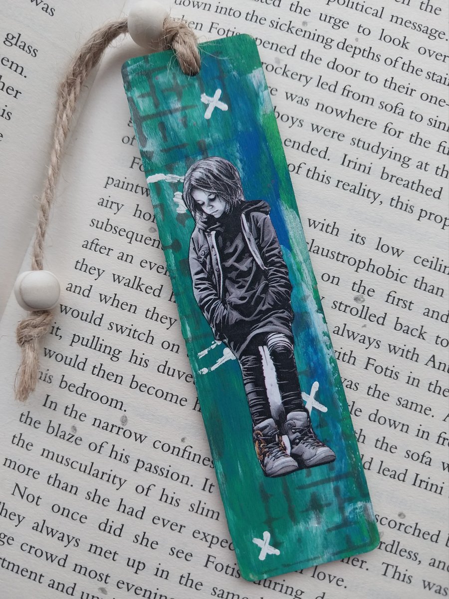 Teenage girl wooden bookmark 