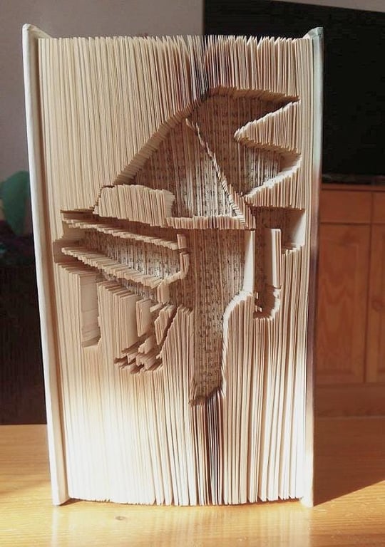Grand Piano CUT & FOLD Book Folding Pattern - EMAILED PDF PATTERN