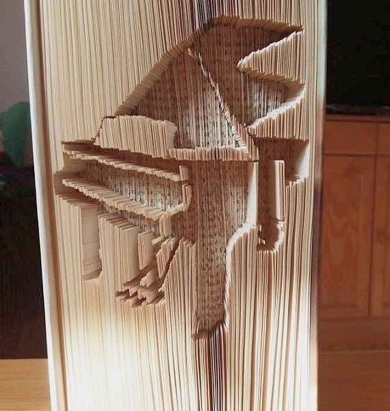 Grand Piano CUT & FOLD Book Folding Pattern - EMAILED PDF PATTERN