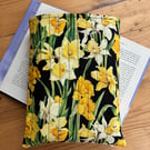 Daffodil Print Quilted Fabric Book Sleeve - Hardback Size 