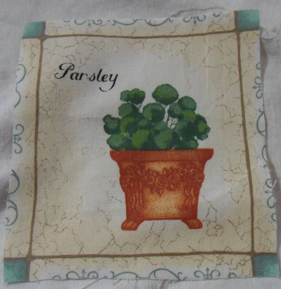 100% cotton fabric.  Parsley.  Sold separately, postage .62p for many