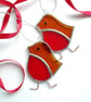 Stained Glass Christmas Decoration - Robin - Image 2
