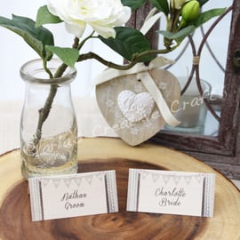 Personalised Shabby Chic Place Cards