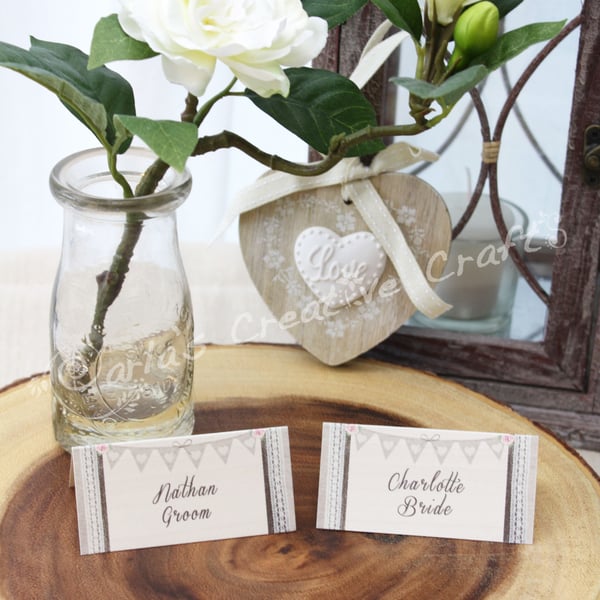 Place Cards - Personalised Shabby Chic 