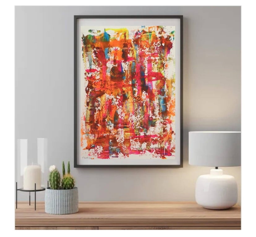 English Summer Rain - mixed media on a3 paper