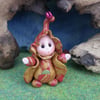 Winter Gnome 'Kizi' 1.5" OOAK Sculpt by Ann Galvin