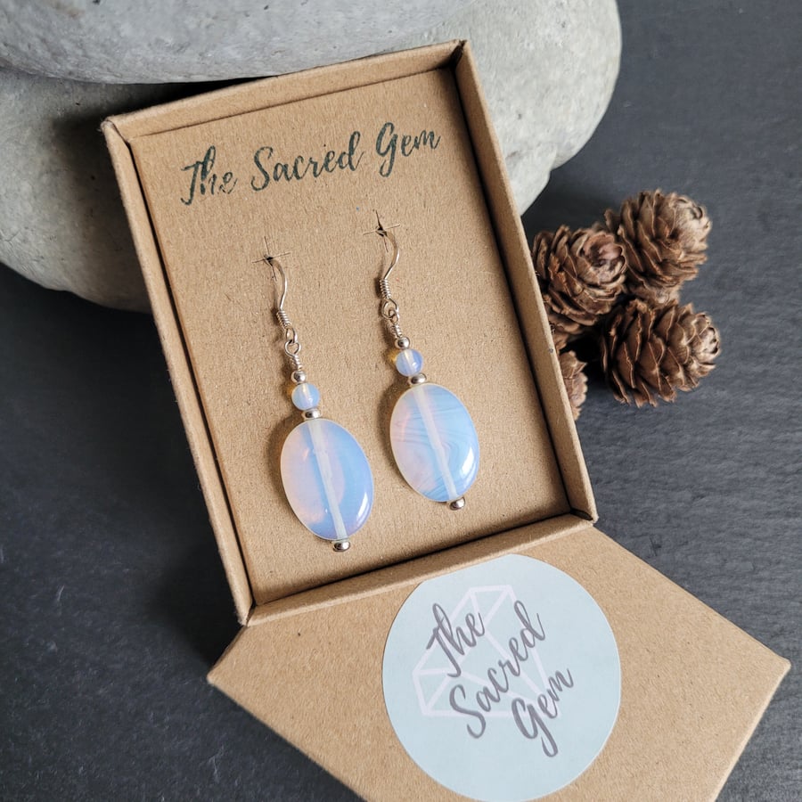 Opalite and Sterling Silver Earrings
