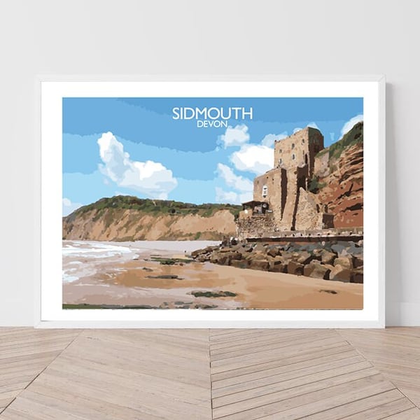 Sidmouth, Devon Art Print Travel Poster Railway Poster Salty Seas Original Print