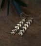 Silver Olive Branch Leaf Earrings, Long Earrings - Image 6