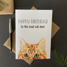 Ginger Cat Card, Personalised, Birthday or blank cat card.