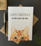 Ginger Cat Card, Personalised, Birthday or blank cat card.