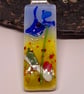 Handmade Fused Glass Pendant Necklace Poppy-field Blue Flower - Image 1