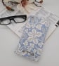 Handmade blue and white foliage leaf print glasses case.  - Image 6