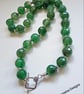 Designer Emerald Green Agate Silver Plated Necklace. ONE OFF - Image 3