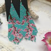 Hand beaded fringe Cherry Blossom earrings, delicate earrings, gift for her