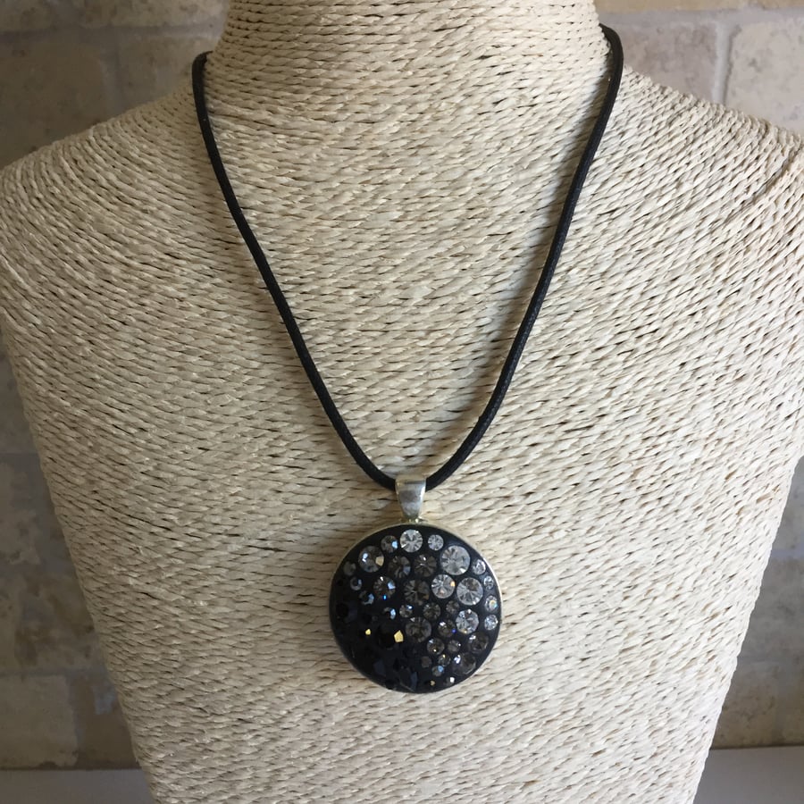 Black and Grey Crystal necklace