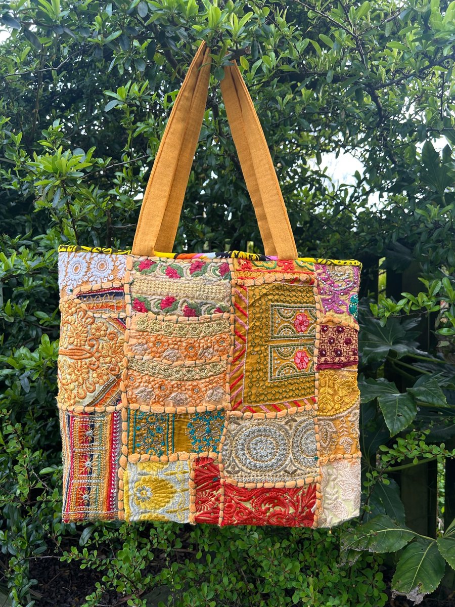Indian fabric tote bag 