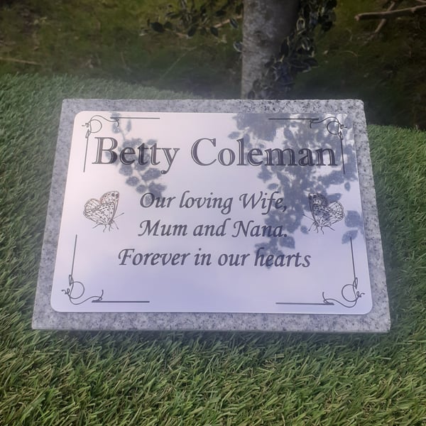 Personalised Granite Memorial Plaque Grave Marker Remembrance Plaque Headstone