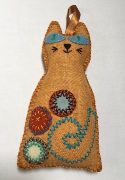 Cat shaped , Krazy Katz, dried lavender filled hanging house decoration