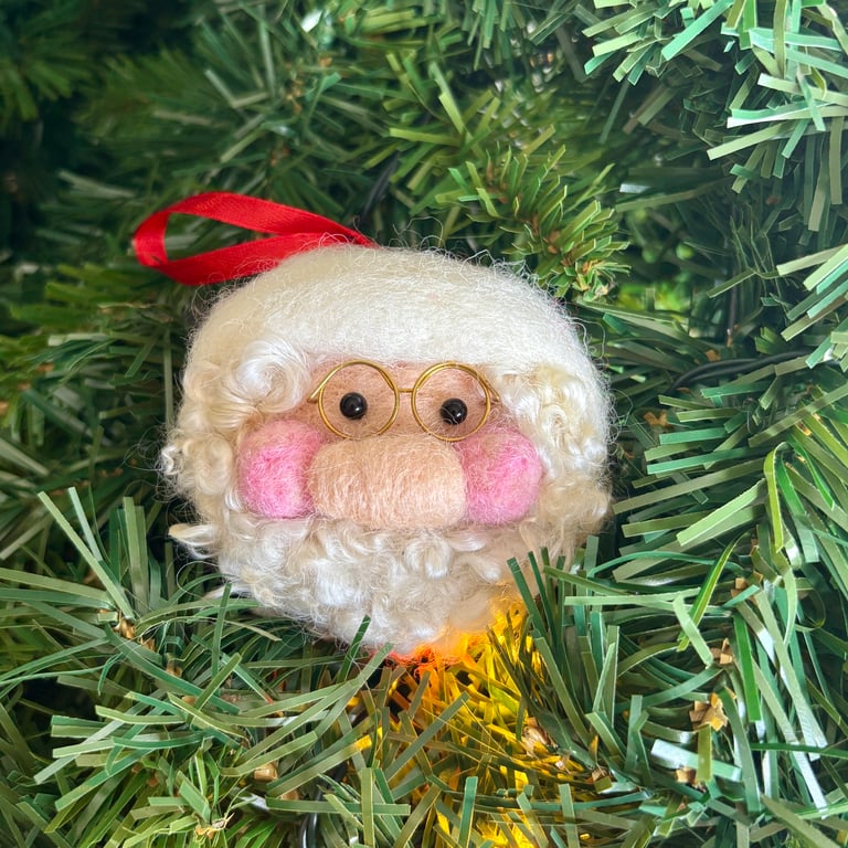 Large Needlefelted Father Christmas bauble
