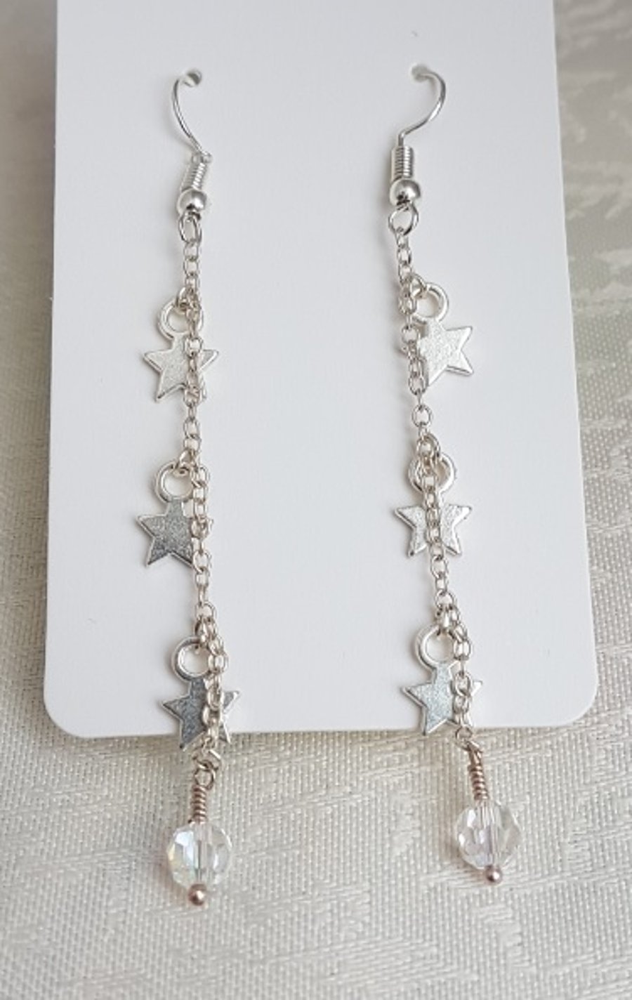 Gorgeous Stars and Crystal Dangle Earrings